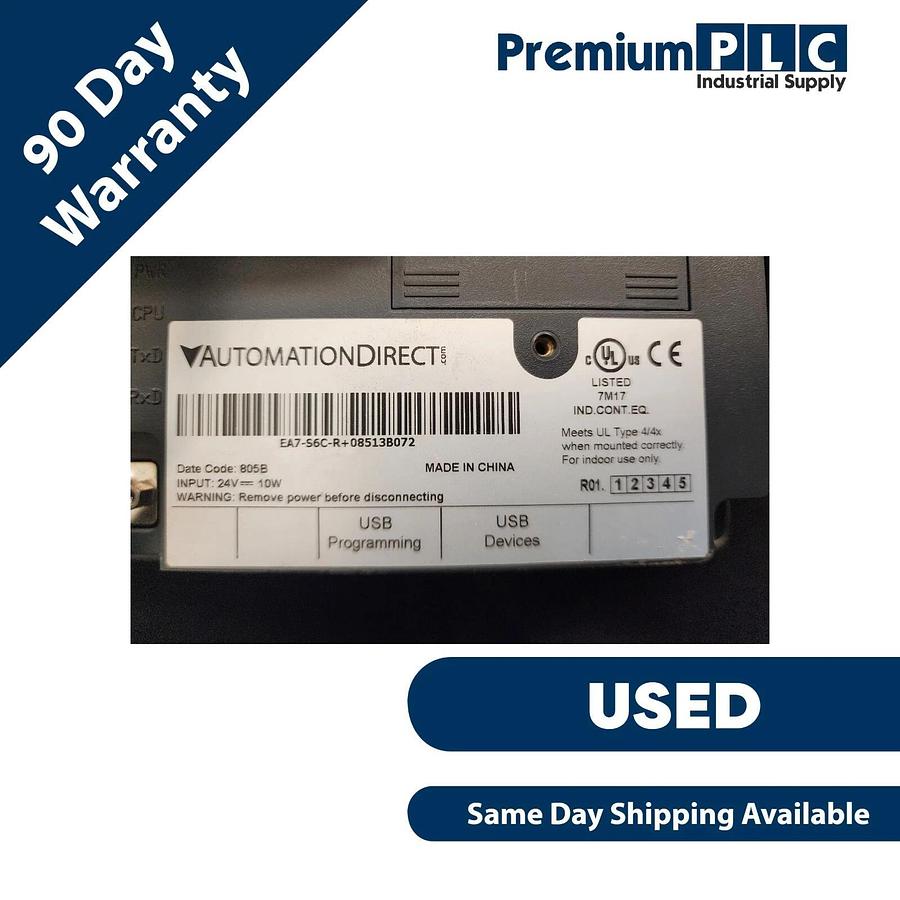 Used USED AUTOMATION DIRECT EA7-S6C-R+08513B072 TOUCH PANEL W/EA-AC AC POWER ADAPTER