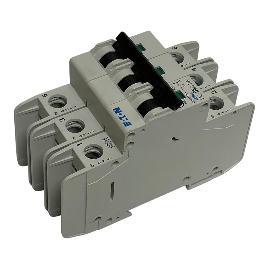 Used Eaton FAZ-D6/3-NA Moeller xEffect 3 Pole 6A D Curve Circuit Breaker UL 489 New