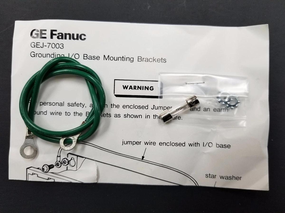 Used LOT OF 6 NEW GE FANUC GEJ-7003 GROUNDING WIRES FOR I/O BASE MOUNTING BRACKET
