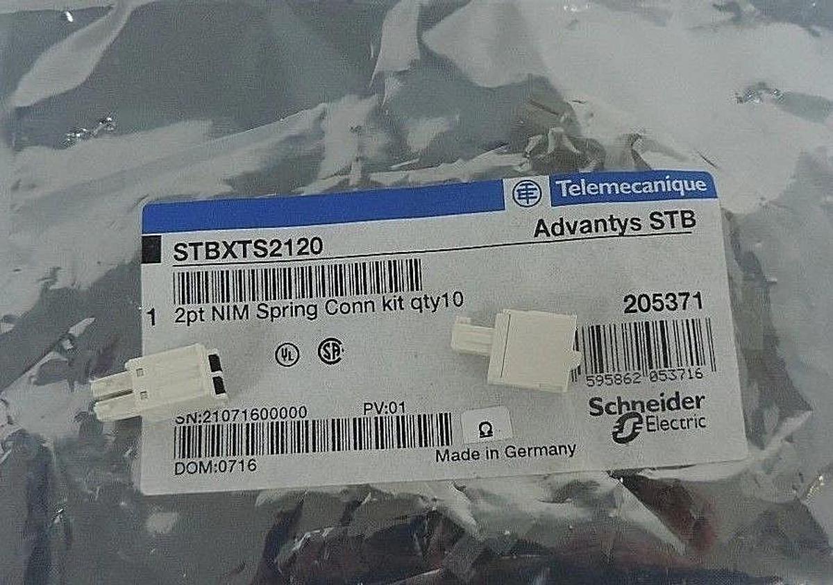 Used NEW TELEMECANIQUE STBXTS2120 ADVANTYS STB 2PT NIM SPRING CONN KIT QTY: 10