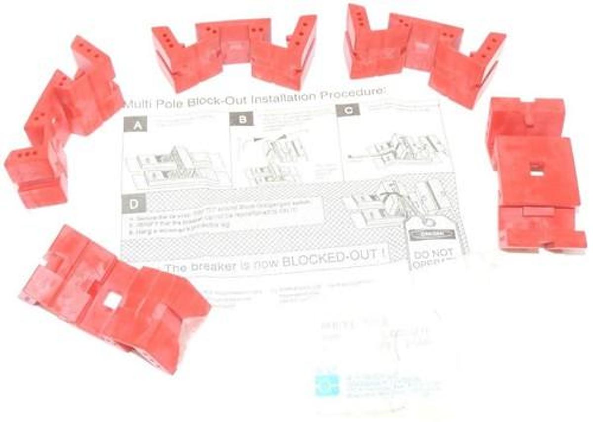 Used LOT OF 5 NEW BRADY 65689 MULTI POLE CIRCUIT BREAKER BLOCKOUTS