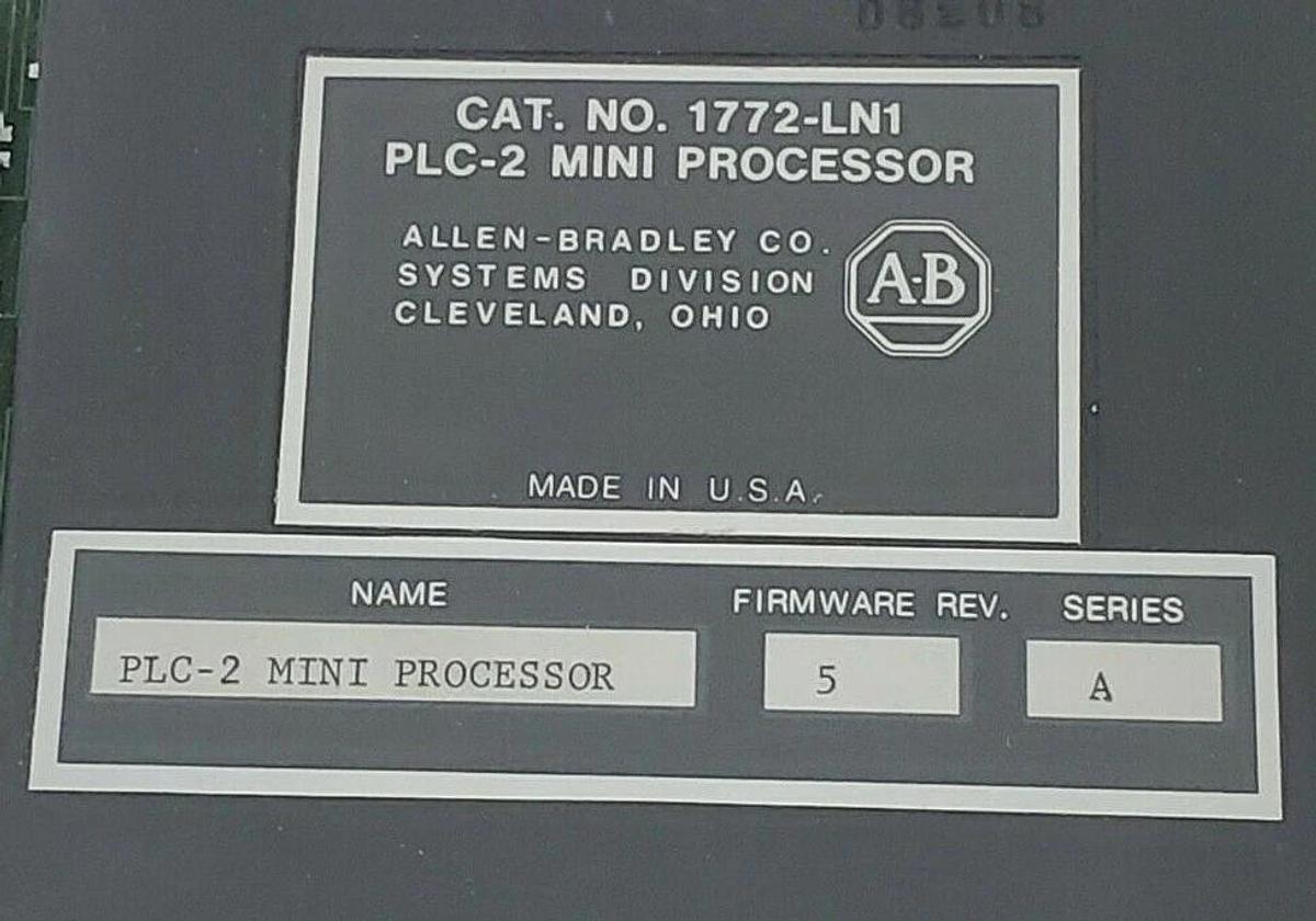 Refurbished REPAIRED ALLEN-BRADLEY 1772-LN1 PLC-2 MINI PROCESSOR F/W REV. A, SER. A, 1772LN1