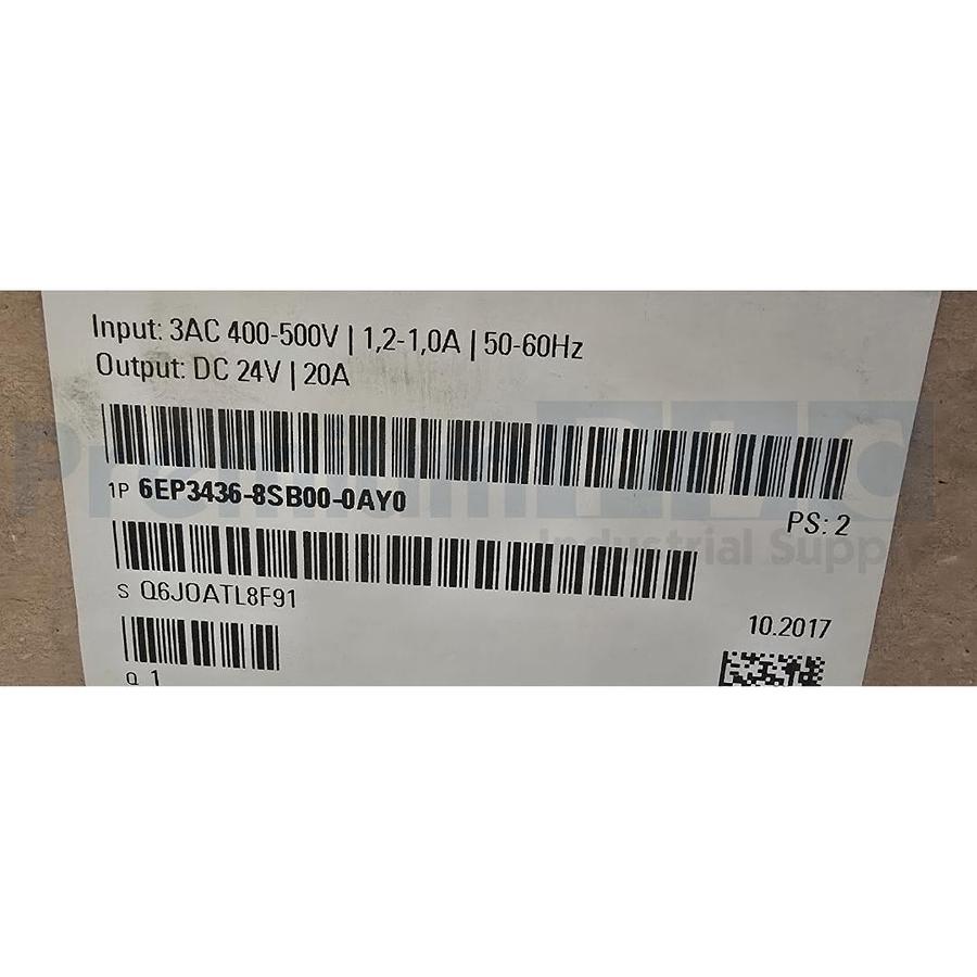 Used SIEMENS 6EP3436-8SB00-0AY0 POWER SUPPLY 480W 24V/20A KRONES 0903790542 NSMP