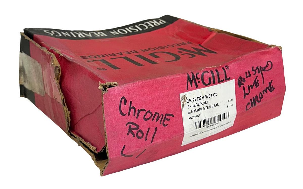 Used McGILL SB 22222K W33 SS / SB22222KW33SS SPHERE-ROL BEARING NYLAPLATE SEAL NSMP