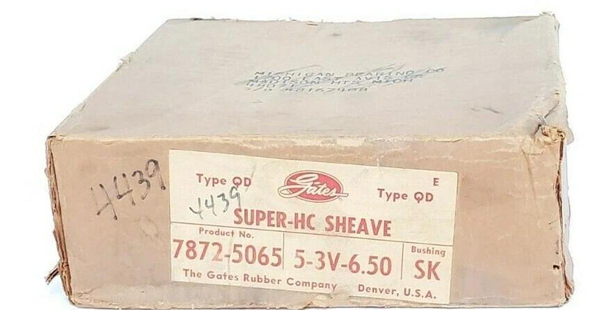 Used NIB GATES 7872-5065 SUPER-HC SHEAVE 5-3V-6.50 TYPE: QD BUSHING SK