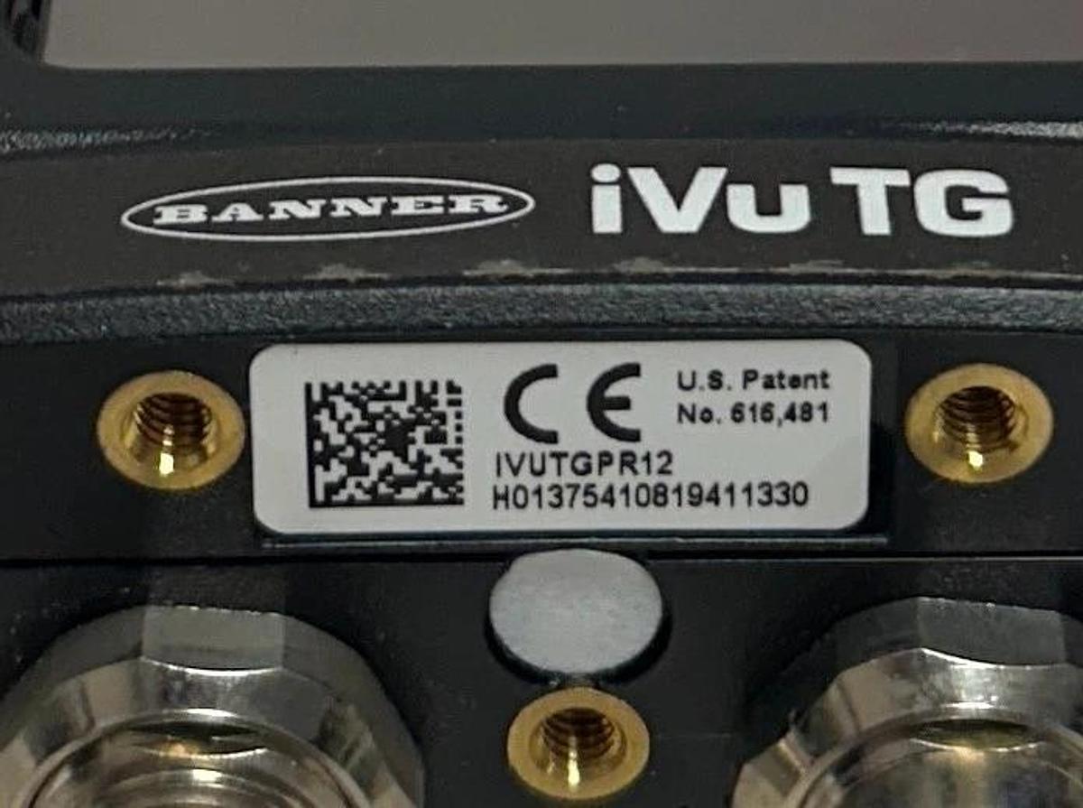 Used BANNER IVUTGPR12 / 81941 iVu TG SENSOR I/O PNP RED RING LIGHT TOUCHSCREEN USNP