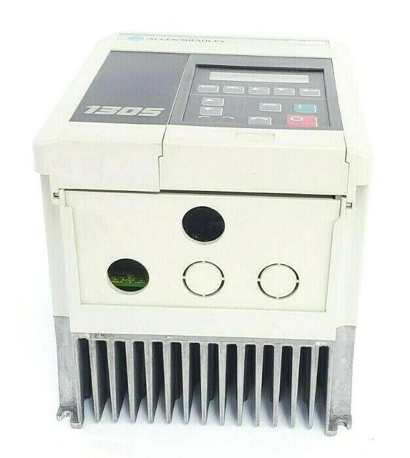 Used ALLEN BRADLEY 1305-BA03A-HA2 AC DRIVE SER. B 3 PH 1HP 0.75KW W/ 1201-HA2