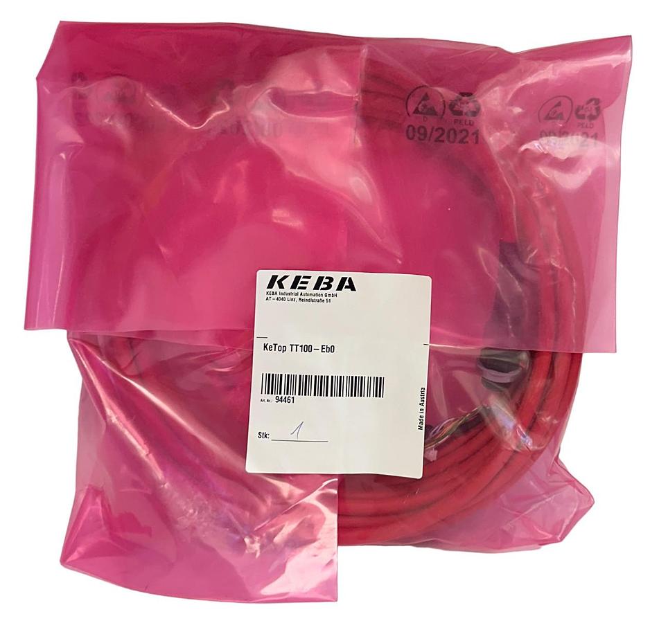 Used KEBA 94461 / KeTop TT100-Eb0 STANDARD 18-WIRE OPEN ENDED CABLE FOR HMI 10M NSFS