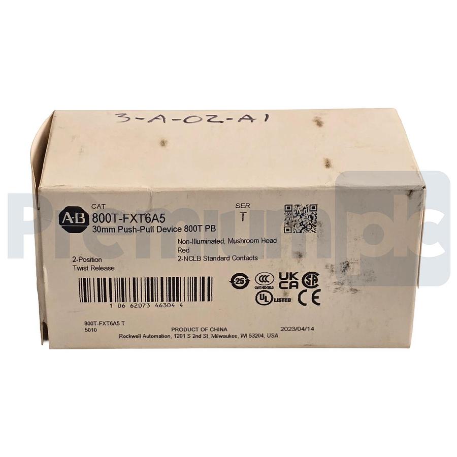 Allen-Bradley 800T-FXT6A5 /T 30mm Push-Pull Device 2-Pos Twist Release Red NSMP