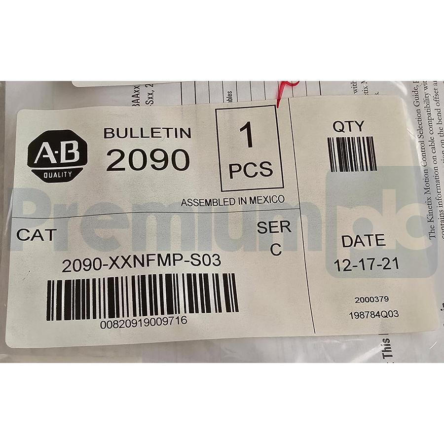 Used Allen Bradley 2090-XXNFMP-S03 /C MP Series Motor Feedback Cable Non-Flex 3m NSFS