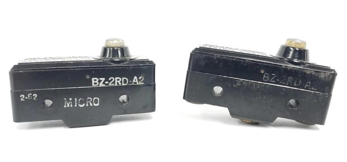Used LOT OF 2 HONEYWELL MICROSWITCH BZ-2RD-A2 BASIC LIMIT SWITCHES, 10A, 480VAC