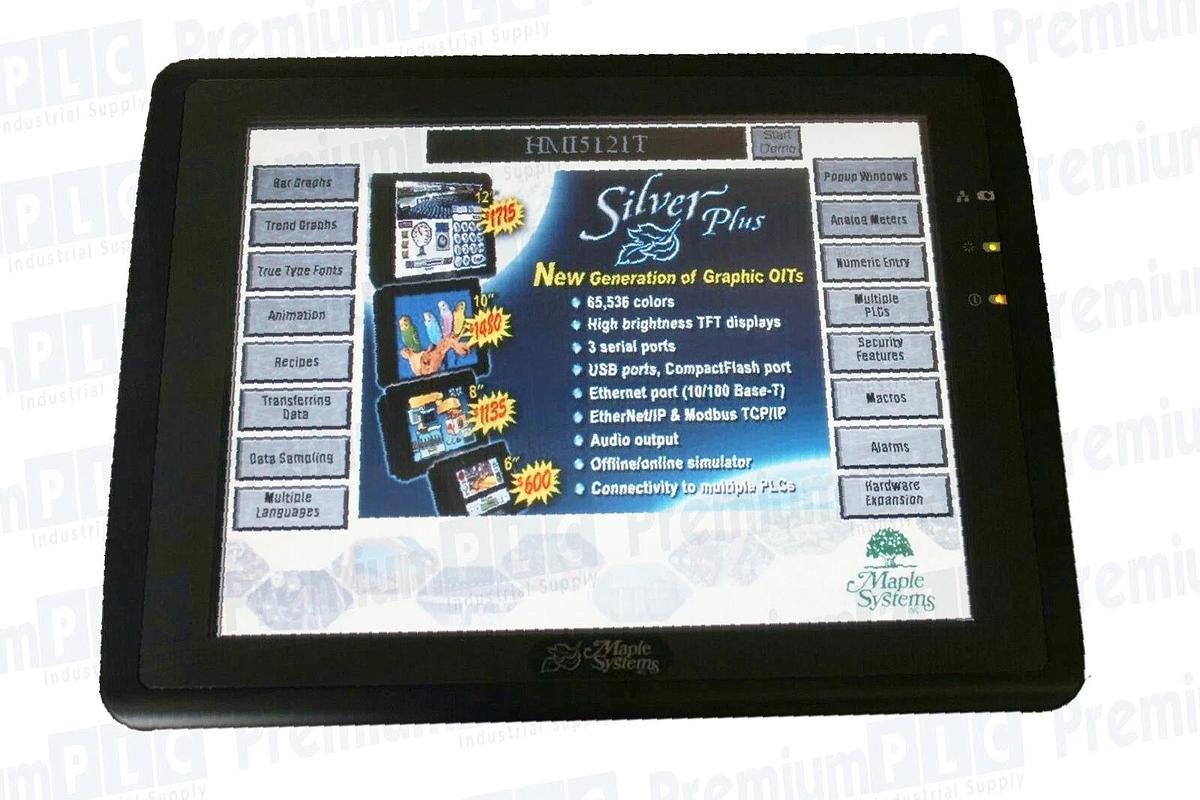 NEW MAPLE SYSTEMS HMI5121T 12.1" SILVER PLUS HMI OPERATOR INTERFACE PANEL 24VDC