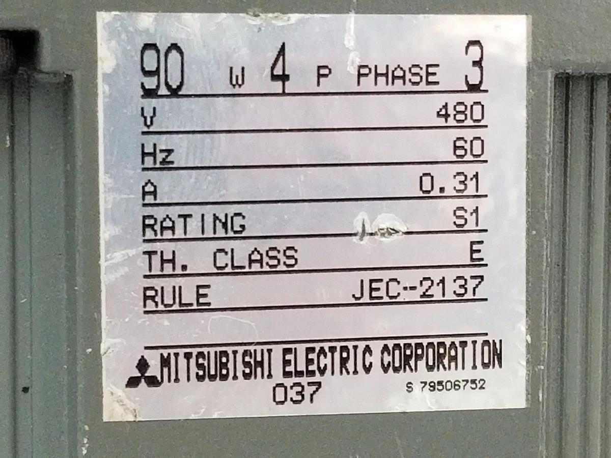 Used MITSUBISHI GM-JW GEARED MOTOR 150/180RPM, 50/60HZ, 1:10 GEAR RATIO, GMJW