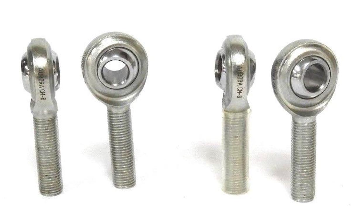 Used LOT OF 4 NEW AURORA CM-6 ROD ENDS MALE 1/4IN BORE