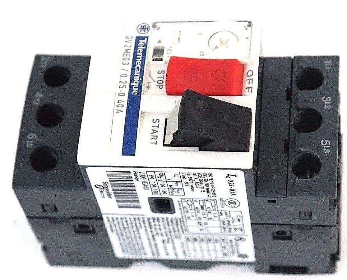 Used NEW TELEMECANIQUE GV2ME03 / 0.25-0.40A MOTOR CIRCUIT BREAKER
