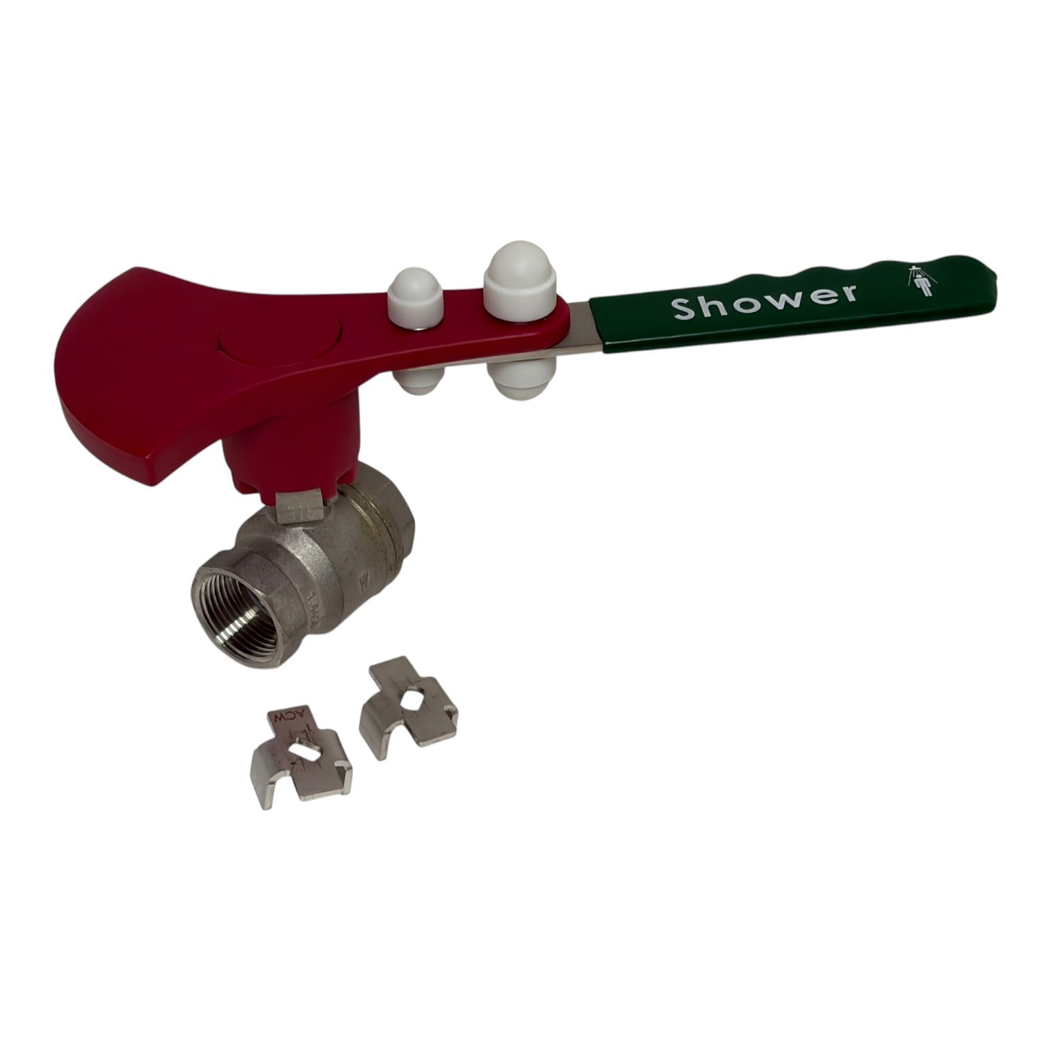 Used WESA 1" BSP SS Ball Valve Assembly Emergency Shower Safety Pull Lever