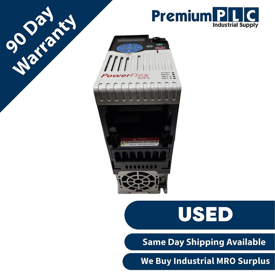 Used ALLEN BRADLEY 25B-D6P0N114 /A PowerFlex 525 AC DRIVE 2.2kW/3HP 480VAC FRN. 4.001