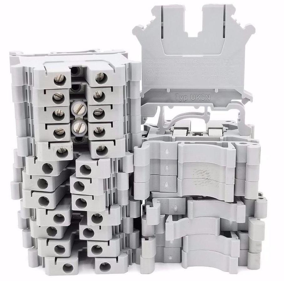 Used LOT OF 20 PHOENIX CONTACT UK5N TERMINAL BLOCKS 40AMP, 600V, UK-5-N