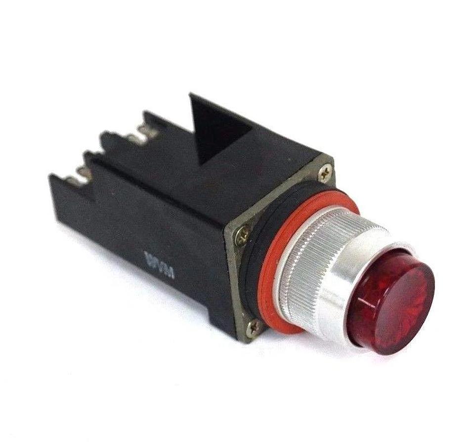 Used NIB ALLEN BRADLEY 800MR-Q24RS SER D SMALL ROUND PILOT LIGHT RED, 24V, 800MRQ24RS