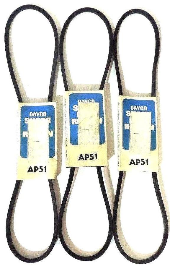 Used LOT OF 3 NEW DAYCO AP51 SUPER BLUE RIBBON V-BELTS