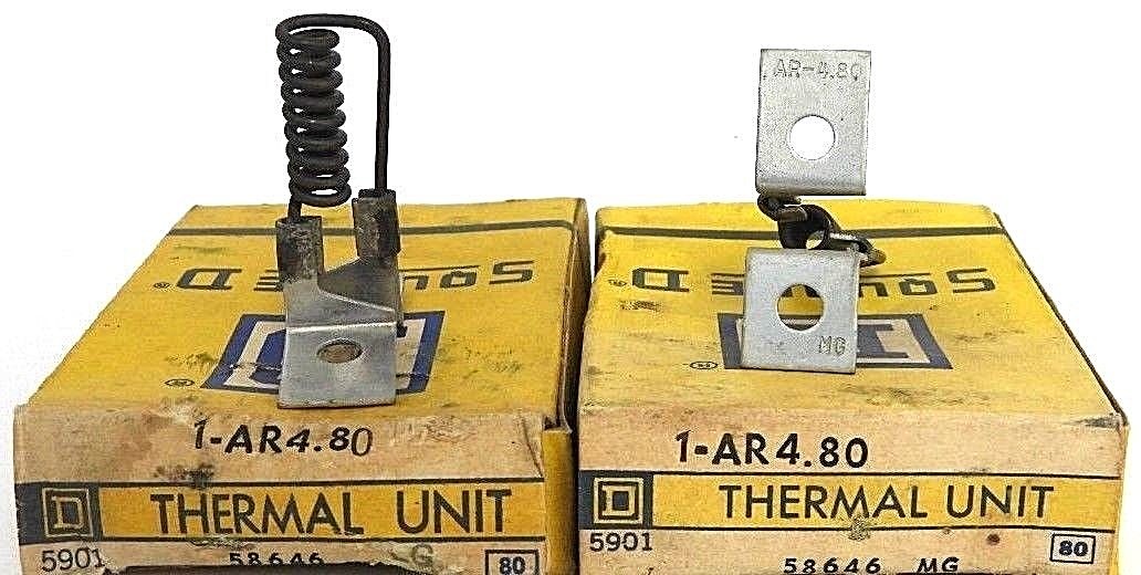 LOT OF 2 NIB SQUARE D AR4.80 THERMAL UNIT 58646, 1-AR4.80