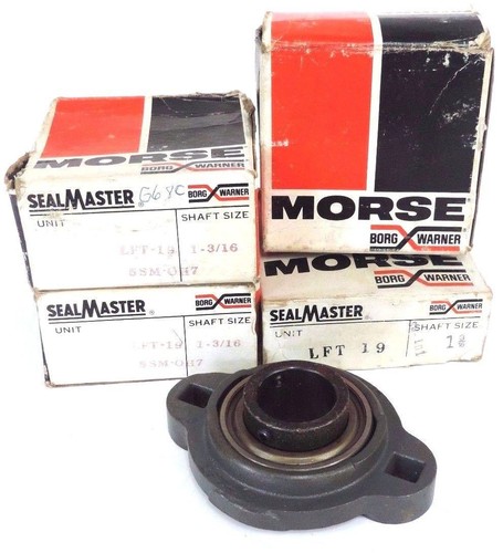 Used LOT OF 4 NIB MORSE SEALMASTER LFT-19 DUAL MOUNT BEARINGS 1-3/16" BORE LFT19