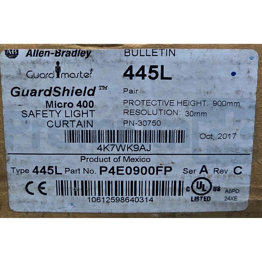 Allen-Bradley 445L-P4E0900FP /A GuardShield Micro 400 Light Curtain Pair NSMP