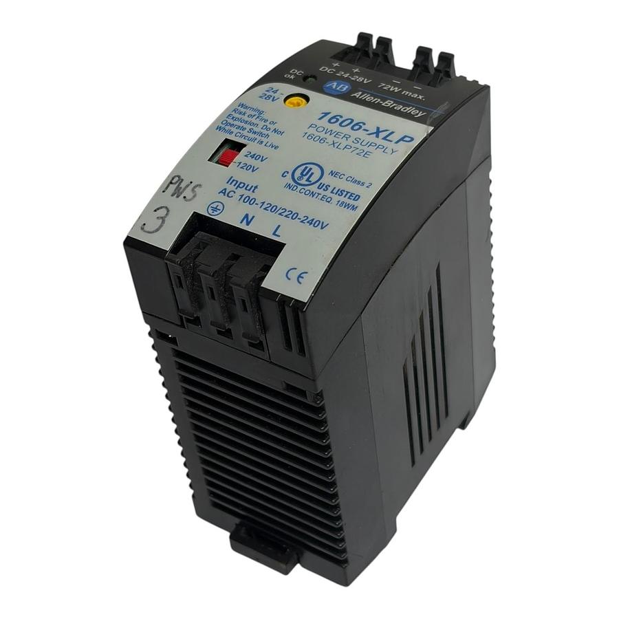 Used Allen Bradley 1606-XLP72E DIN Rail Power Supply 24-28V 72W Max Series A