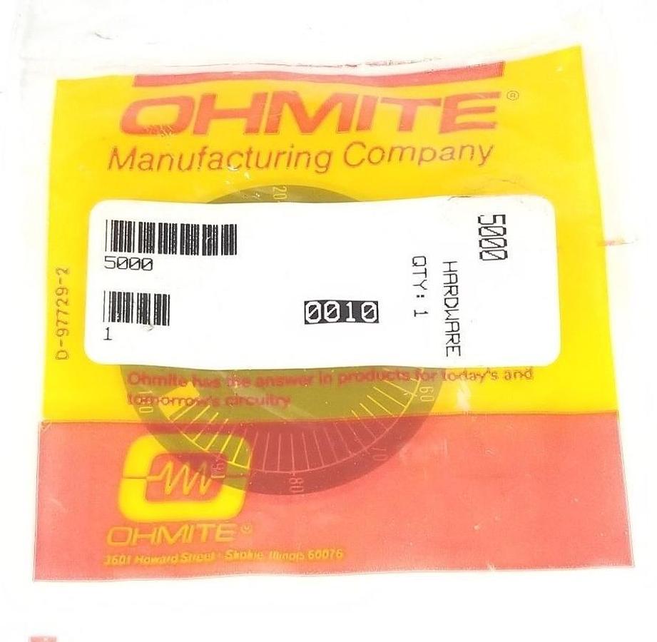 Used NEW OHMITE 5000 POTENTIOMETER DIAL FACE PLATE