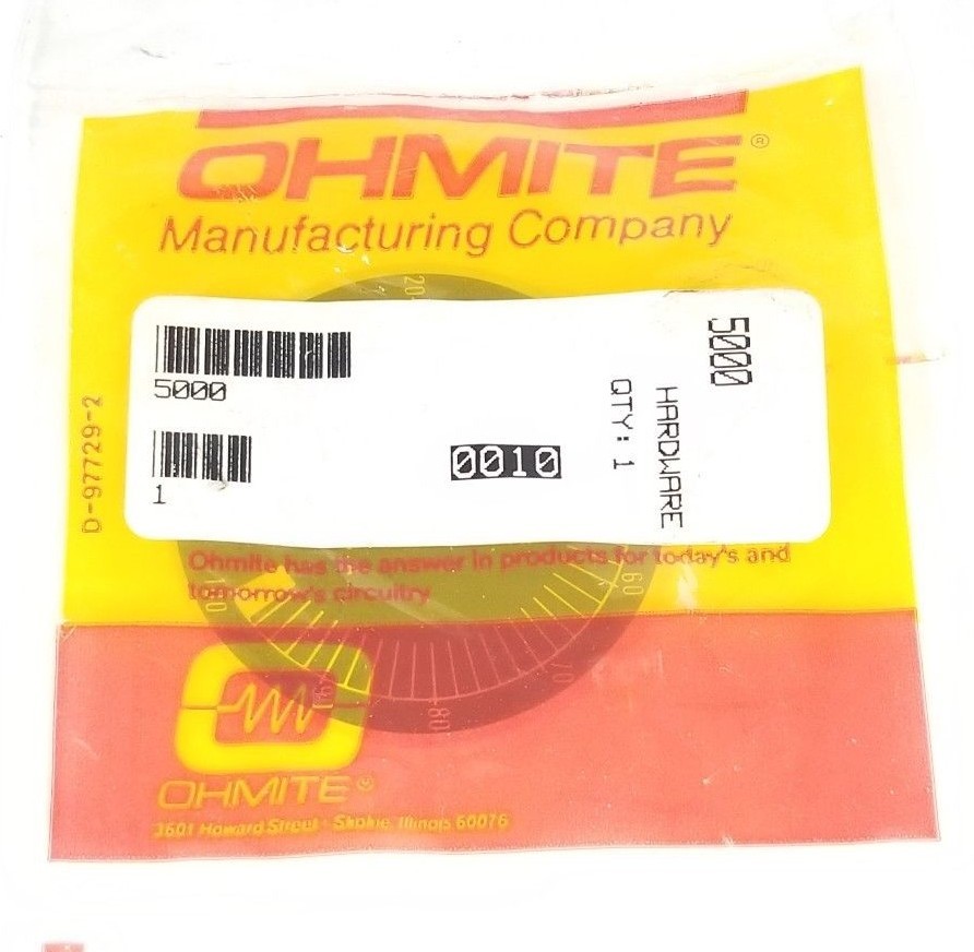 Used NEW OHMITE 5000 POTENTIOMETER DIAL FACE PLATE