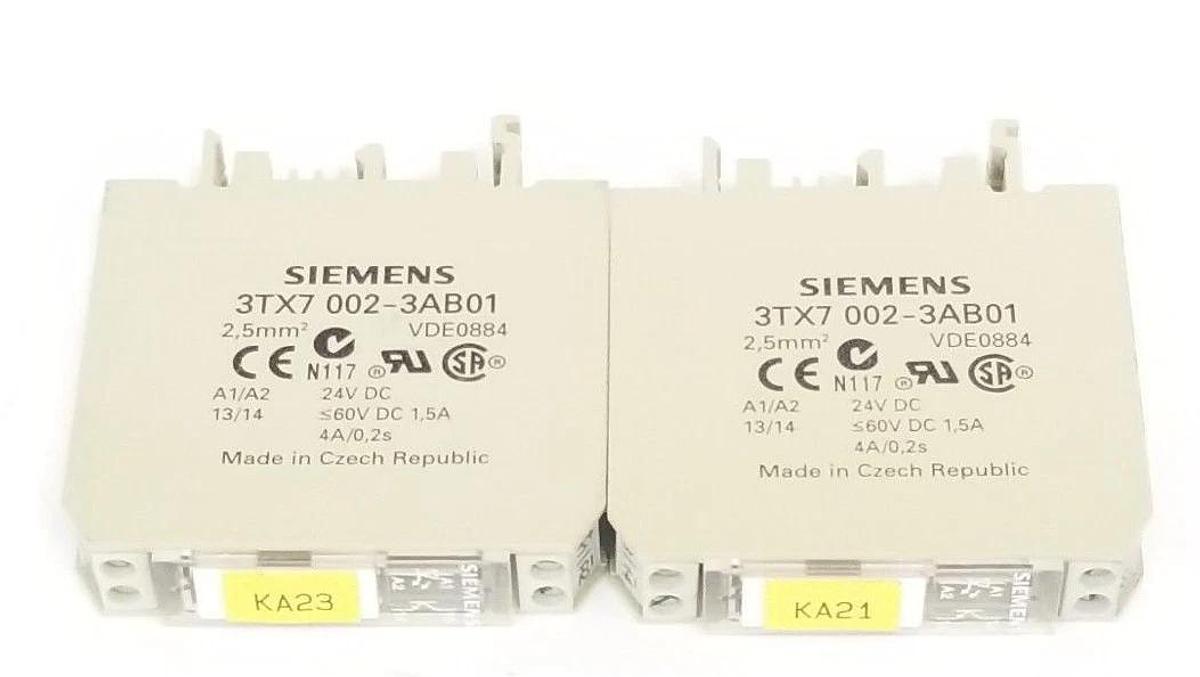 Used LOT OF 2 SIEMENS 3TX70023AB01 OUTPUT INTERFACE MODULES 3TX7002-3AB01