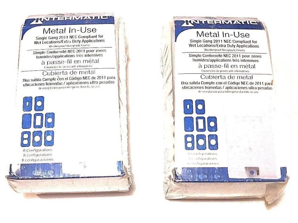 Used LOT OF 2 NEW INTERMATIC, WP1010MXD METAL IN-USE RECEPTACLE COVERS 3-1/8" DEPTH