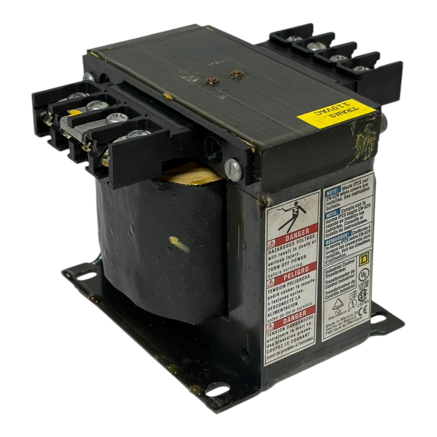 Used Square D 9070TF350D1 Industrial Control Transformer 350VA 240x480V 120V Fused