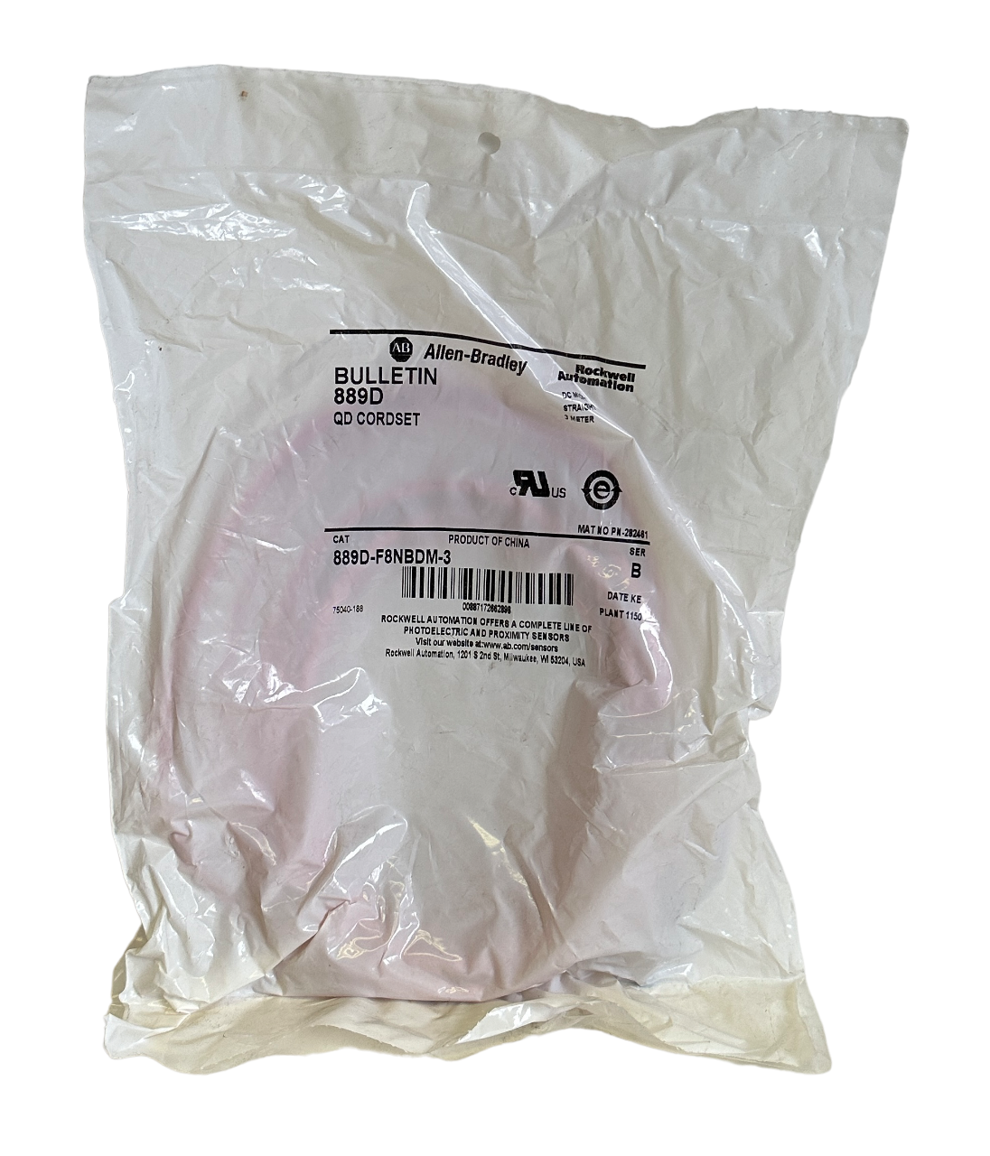 NEW ALLEN BRADLEY 889D-F8NBDM-3 /B DC MICRO CORDSET 3M 889DF8NBDM3