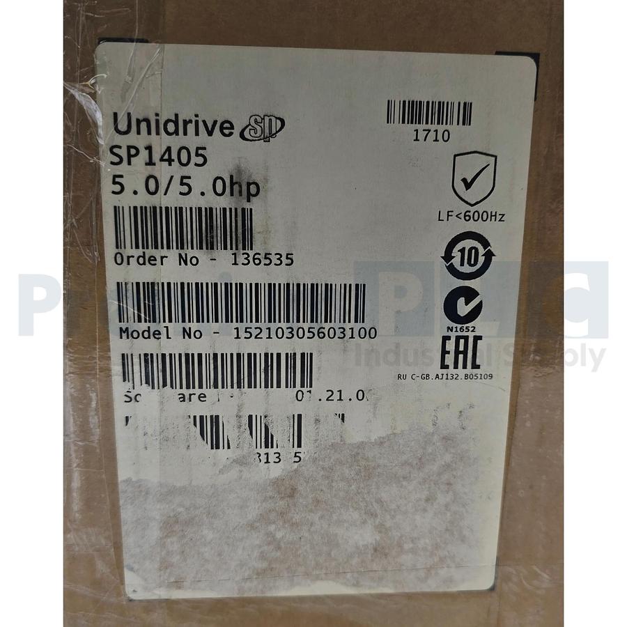 Used EMERSON CONTROL TECHNIQUES SP1405 SP4.5T UNIDRIVE SP SPEED DRIVE VSD 5HP NSMP