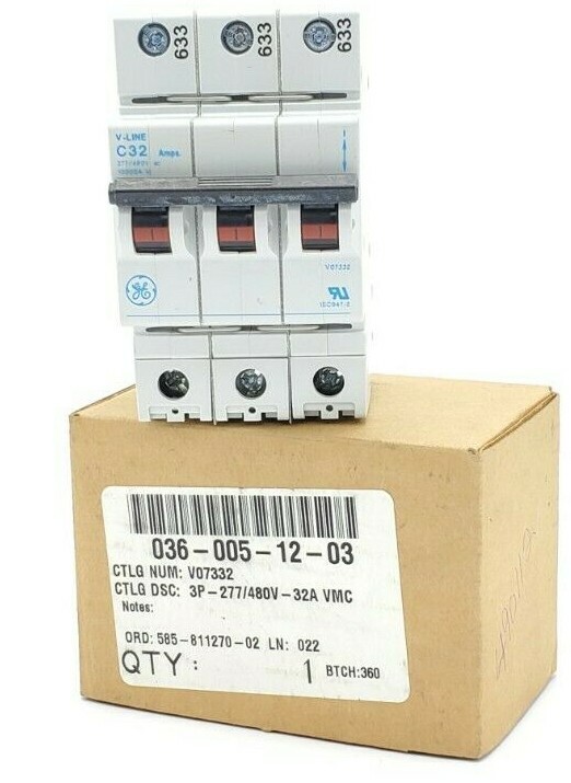NIB GENERAL ELECTRIC V07332 CIRCUIT BREAKER 32AMP 3P 277/480VAC