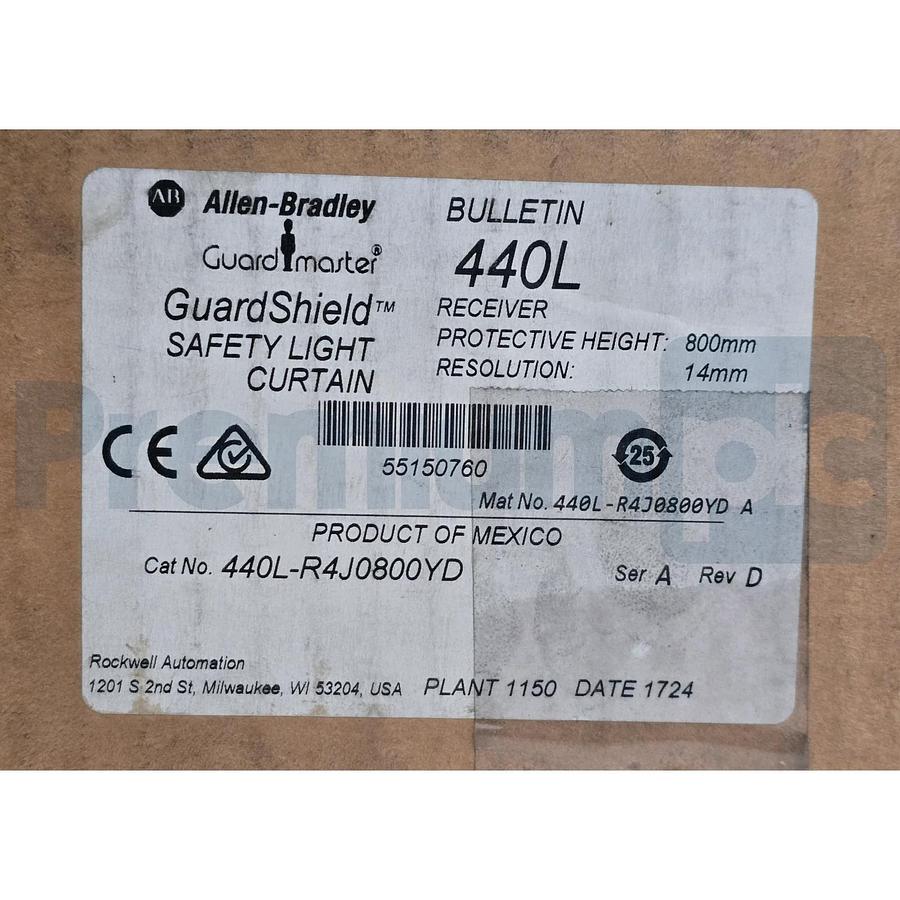 Allen-Bradley 440L-R4J0800YD /A GuardShield Safety Light Curtain Receiver NSMP