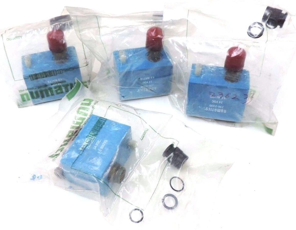 Used LOT OF 4 NEW NUMATICS 236-233B SOLENOID VALVES 4WATT, 24VDC, 236233B