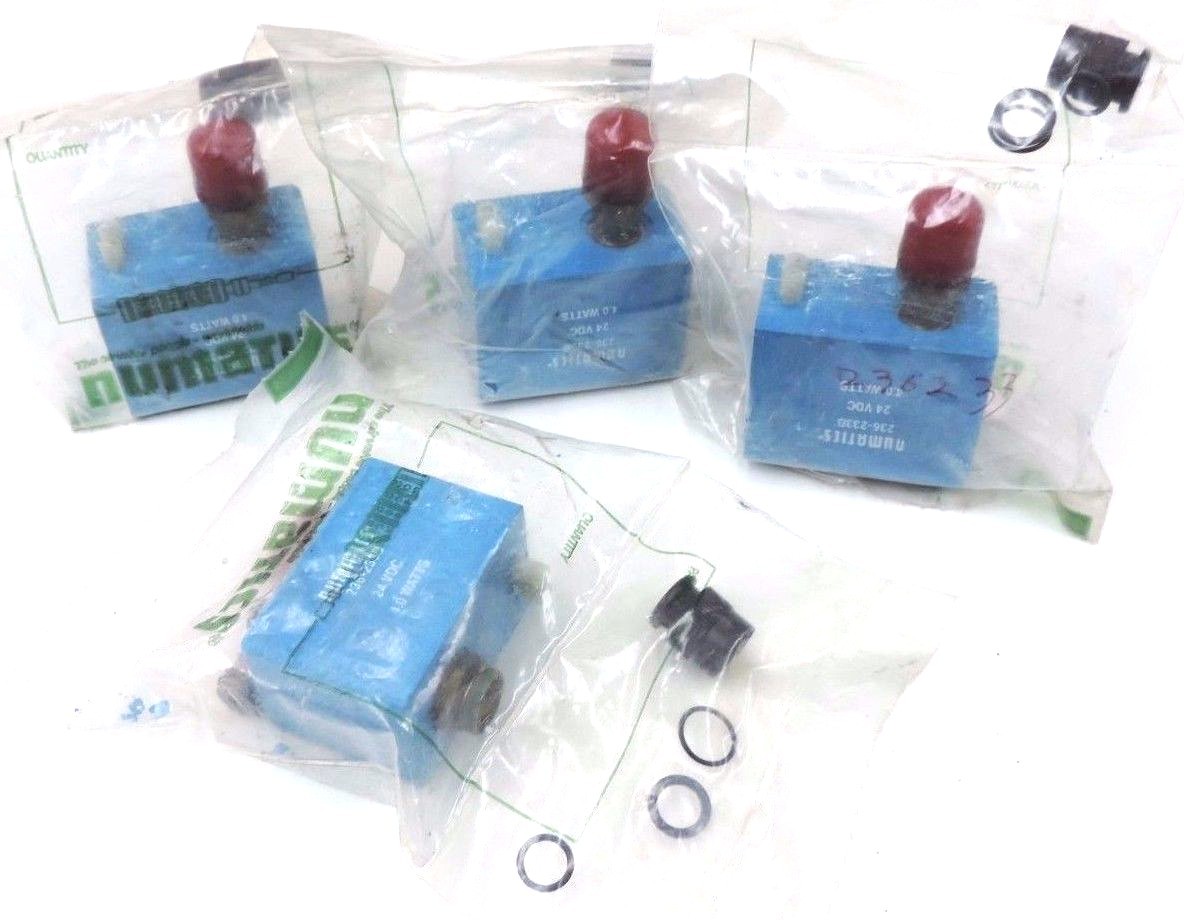Used LOT OF 4 NEW NUMATICS 236-233B SOLENOID VALVES 4WATT, 24VDC, 236233B