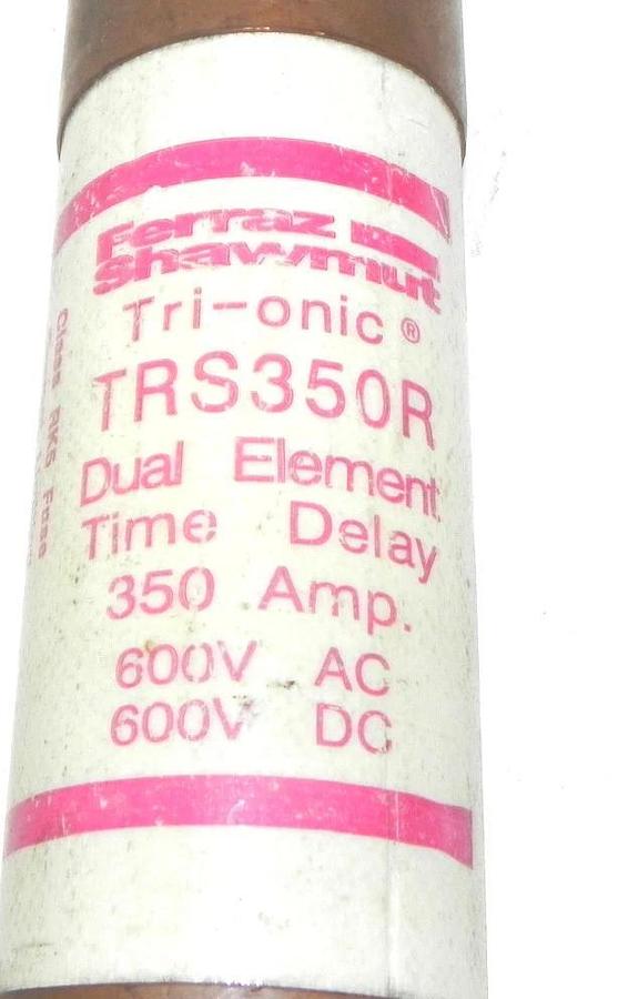 Used FERRAZ SHAWMUT TRS350R DUAL ELEMENT TIME DELAY FUSE 350AMP