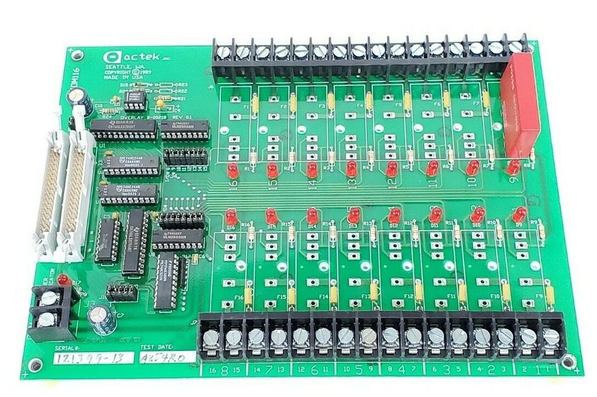 Used ACTEK INC. IOM-116 I/O CONTROL BOARD B-00218 REV. 0.1 B-00219 B-00220 IOM116