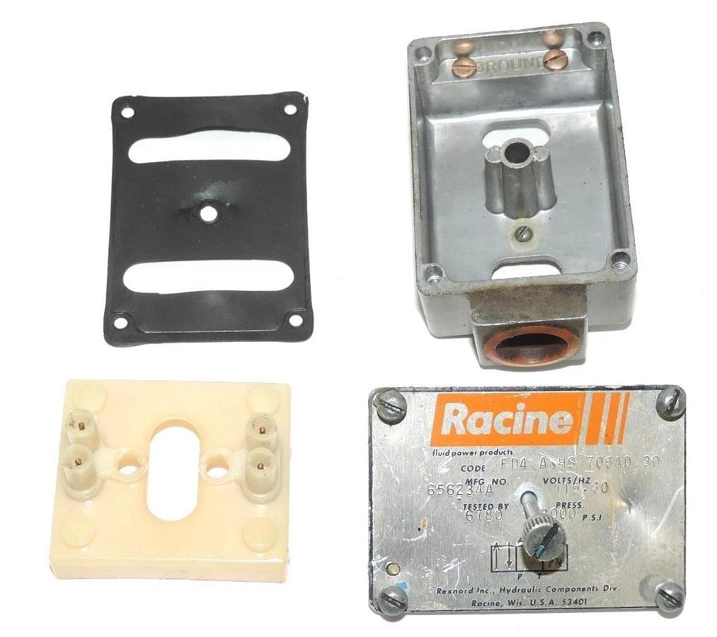 Used RACINE REXNORD FD4 ANHS 706AD 30 PLUG, MFG NO. 656234A, 115 V, 60 HZ, 3000 PSI