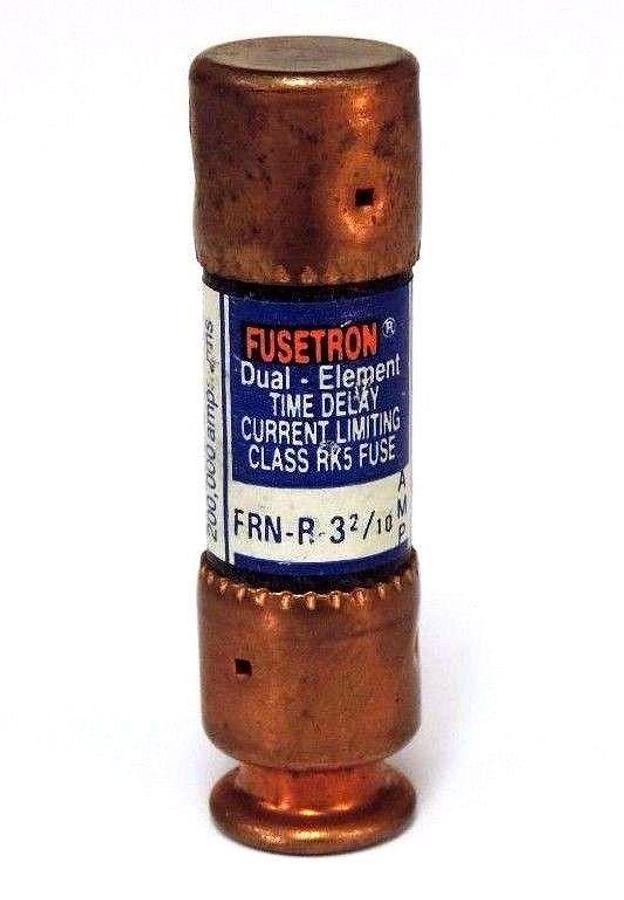 Used LOT OF 5 FUSETRON FRN-R-3-2/10 DUAL ELEMENT TIME DELAY FUSES 3-2/10 AMP