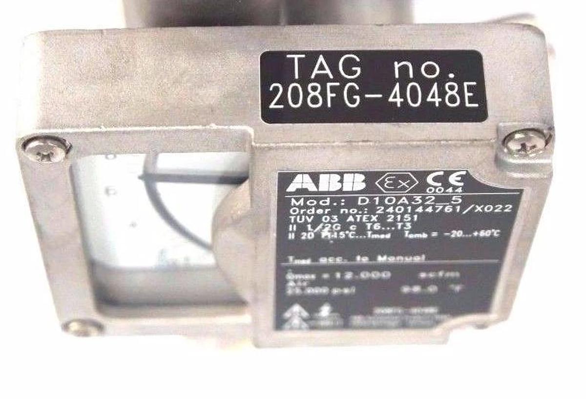 NEW ABB D10A32-5 FLOWMETER 1/2" NPT ORDER NO. 240144761/X022 D10A325