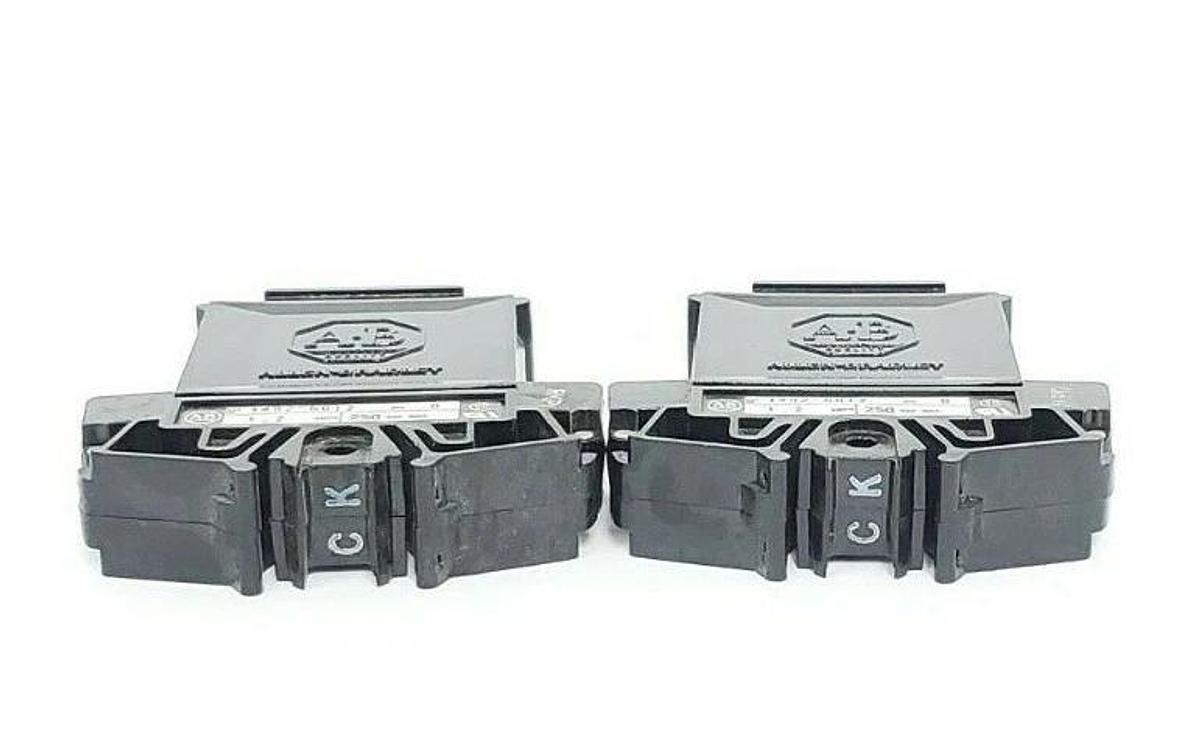 Used LOT OF 2 ALLEN BRADLEY 1492-G012 CIRCUIT BREAKERS 1.2AMP 1POLE 250VAC, SER. B