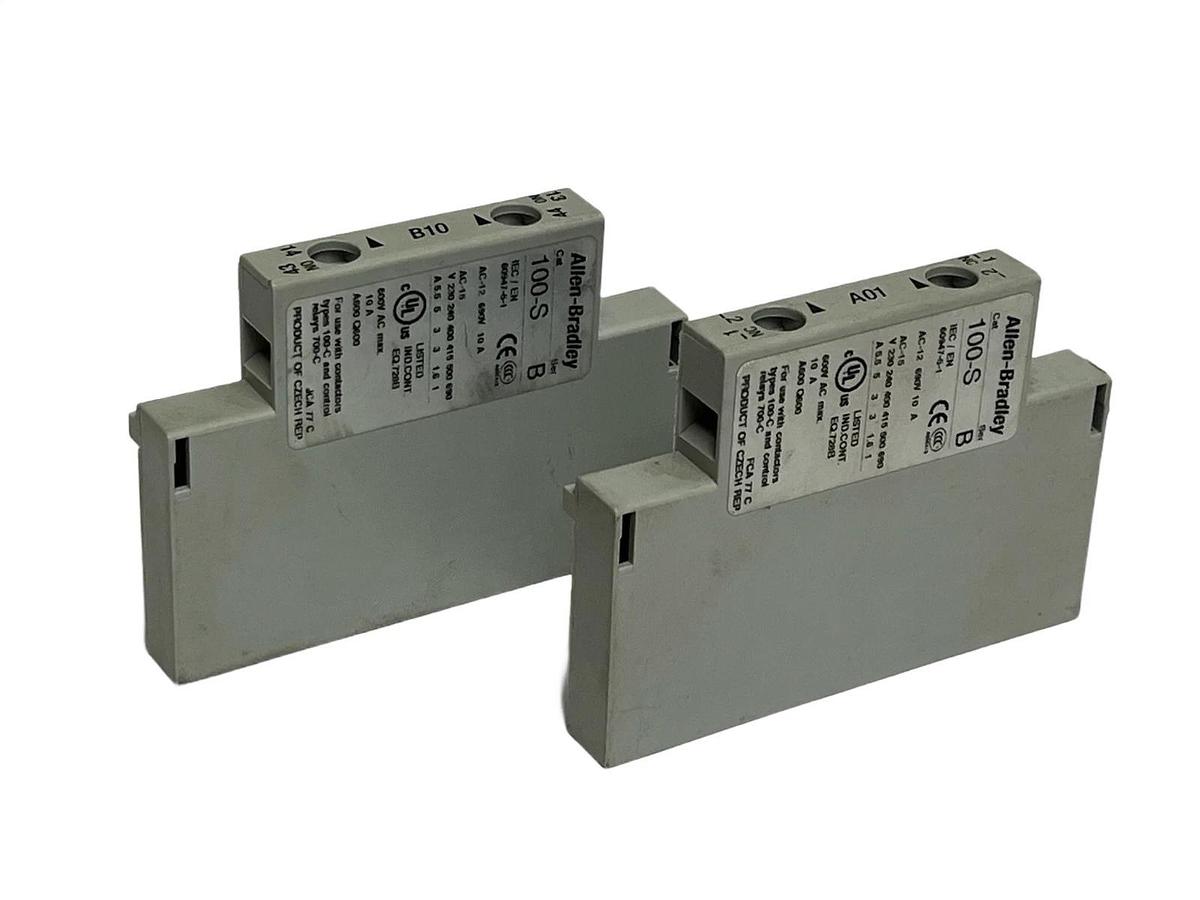 Used Lot of 2 Allen Bradley 100-S Series B Auxiliary Contact Blocks