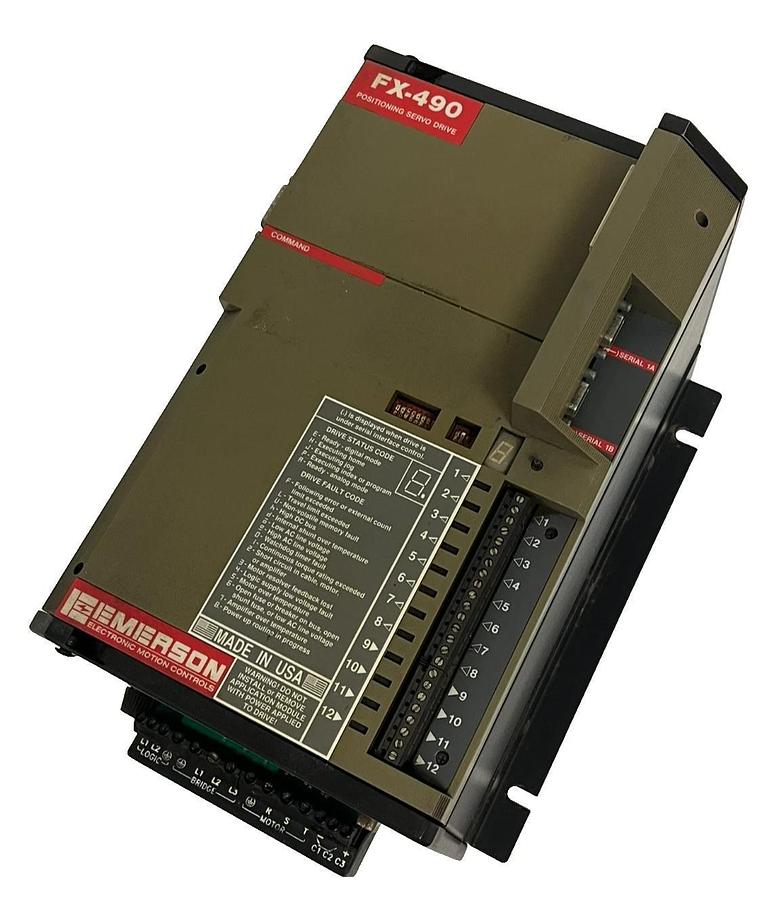 Used EMERSON FX-490 Servo Drive w/ PCM-11 Motion Controller 240V 9A FX490 PCM11