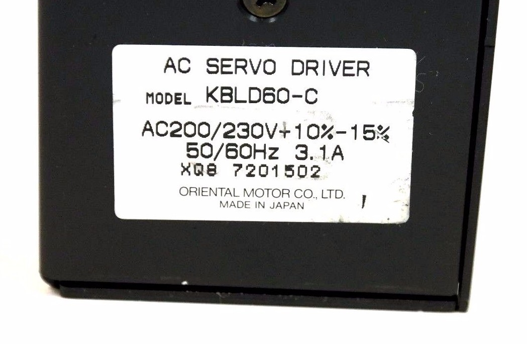 Used ORIENTAL MOTOR / SUPER VEXTA KBLD60-C AC SERVO DRIVER AC200/230V 3.1A KBLD60C