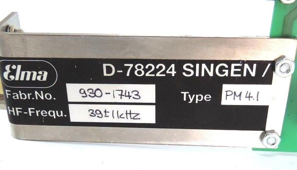 Used ELMA D-78224 SINGEN / 930-1743 PM 4.1 39+/-1 kHz , HF-SCHALTER PROGRAMMING BOARD