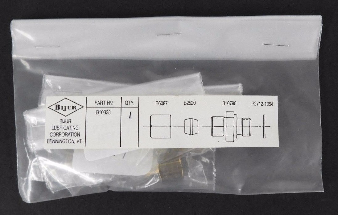 NEW BIJUR B10828 ADAPTER ASSEMBLY 1/4" B2520, B6087, B10790, 72712-1094